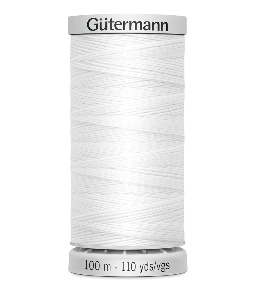 Gutermann Extra Strong Thread 110yd, 800 White, swatch