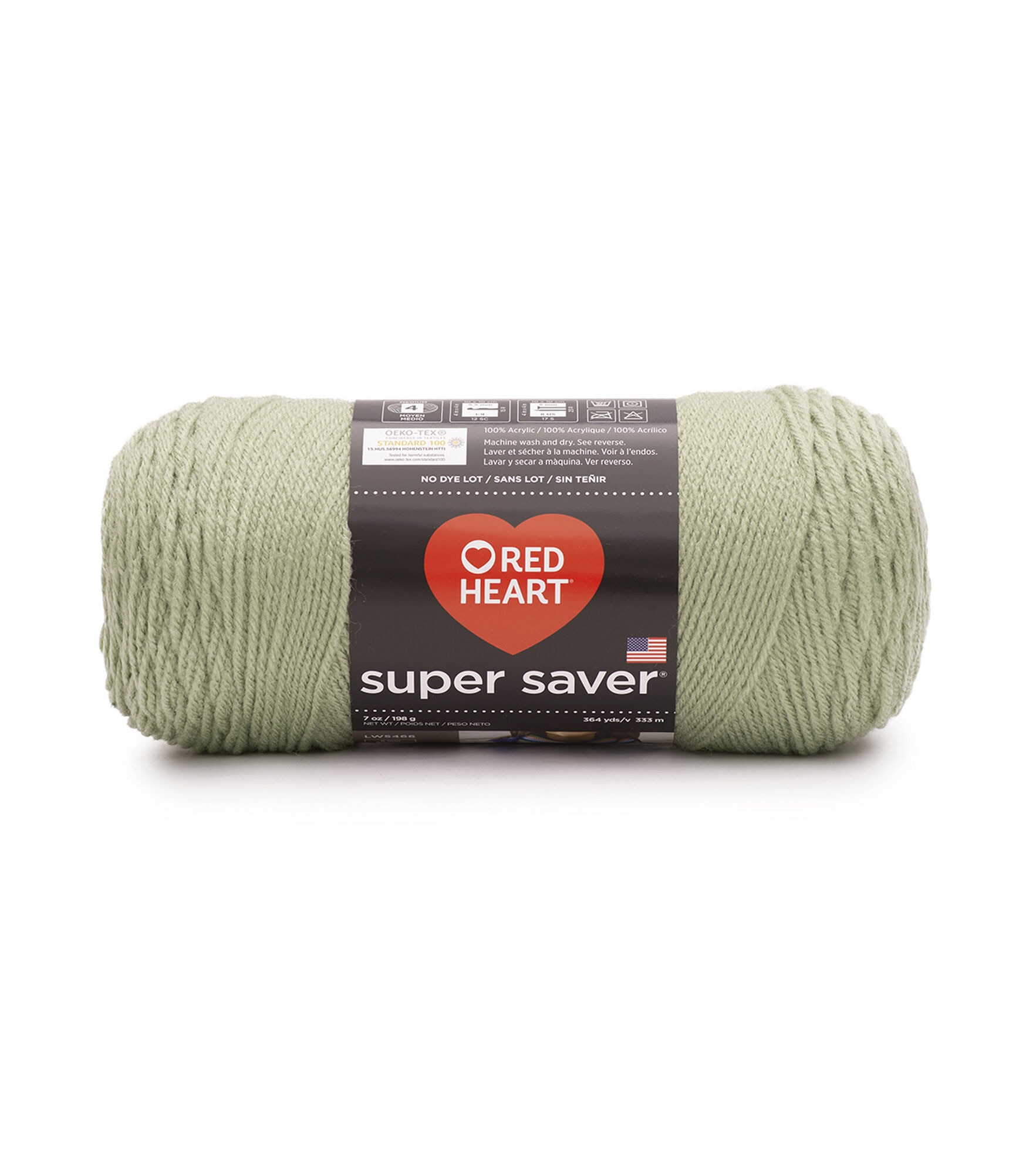 Red Heart Super Saver Worsted Acrylic Yarn, Frosty Green, hi-res