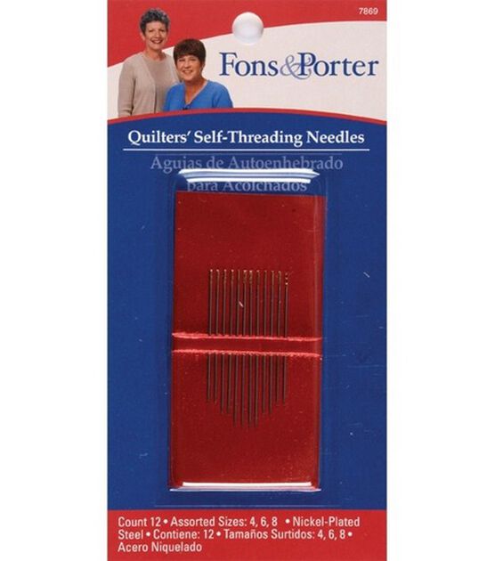 Fons & Porter Self Threading Needle 12pcs Sizes 4, 6 & 8