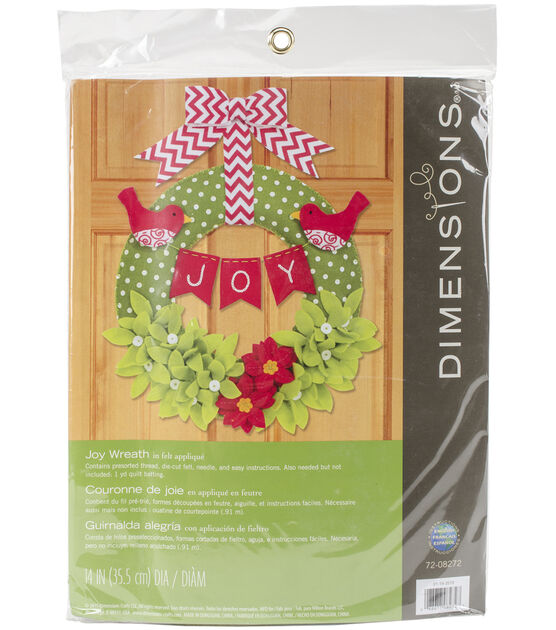 Dimensions Christmas 14'' Round Wreath Felt Applique Kit Joy