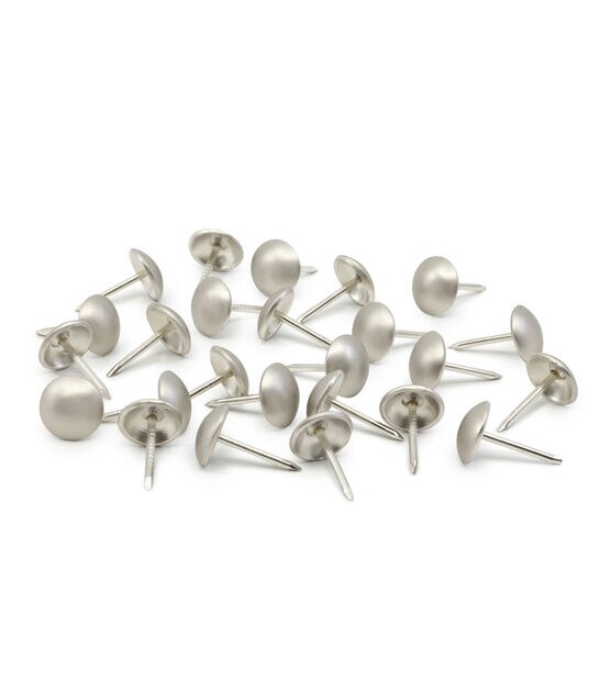 Dritz Home 7/16" Smooth Decorative Nails, 24 pc, Brushed Nickel, , hi-res, image 3