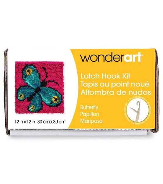 Wonderart Latch Hook Kit 12"X12" Butterfly, , hi-res, image 2