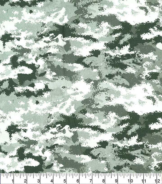 Gray Tonal Camouflage Quilt Cotton Fabric by Keepsake Calico, , hi-res, image 2