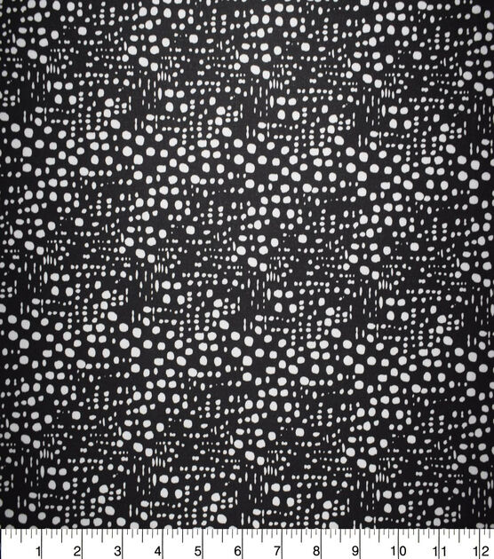 White Funky Dots on Black Quilt Cotton Fabric by Quilter's Showcase, , hi-res, image 2