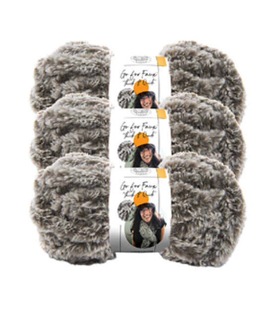 Lion Brand Go For Faux Thick & Quick 24yds Jumbo Polyester Yarn 3 Bundle, , hi-res, image 1