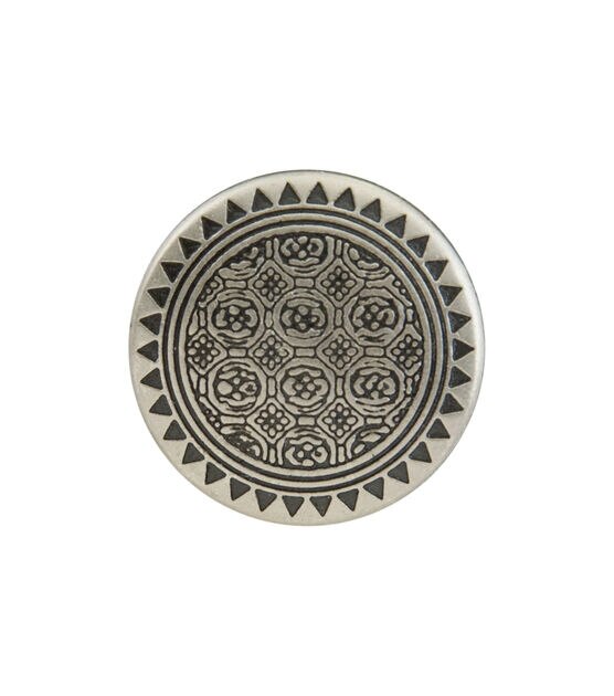La Mode 3/4" Dark Silver Metal Round Shank Buttons 2pk, , hi-res, image 2