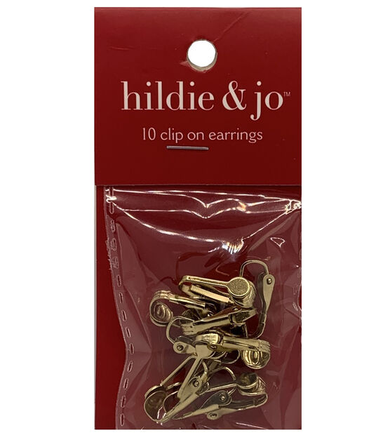 17mm x 8.5mm Gold Clip on Earrings With Loop 10pk by hildie & jo
