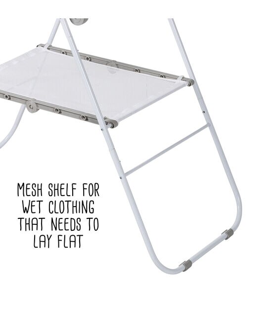 Honey Can Do 47" White Narrow Folding Wing Clothes Drying Rack 50lbs, , hi-res, image 10