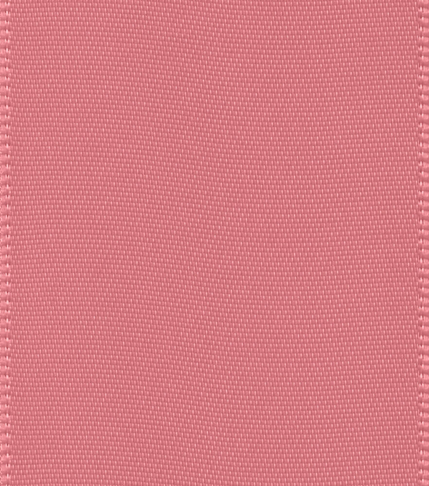 Offray 1.5"x21' Single Faced Satin Ribbon, Coral Rose, swatch