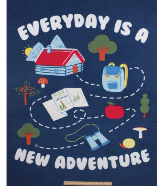 48" Wide Everyday is A New Adventure No Sew Fleece Blanket, , hi-res, image 3