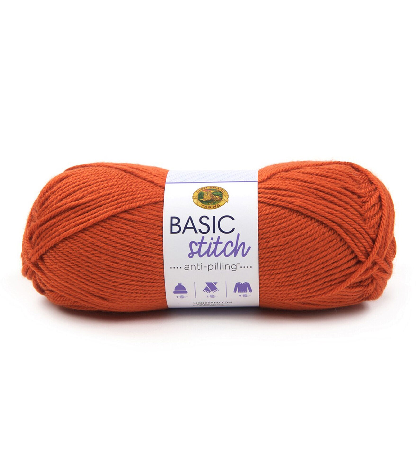 Lion Brand Basic Stitch Anti Pilling Worsted Acrylic Yarn, Pumpkin, hi-res