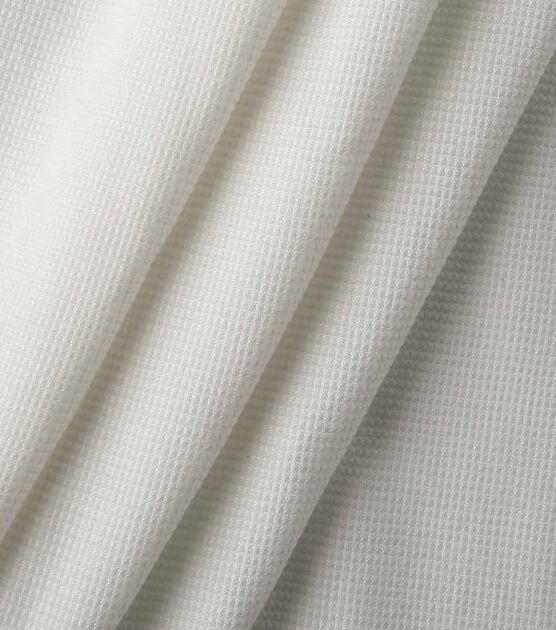 White Cotton Thermal Knit Fabric by the Yard Waffle Weave 400GSM