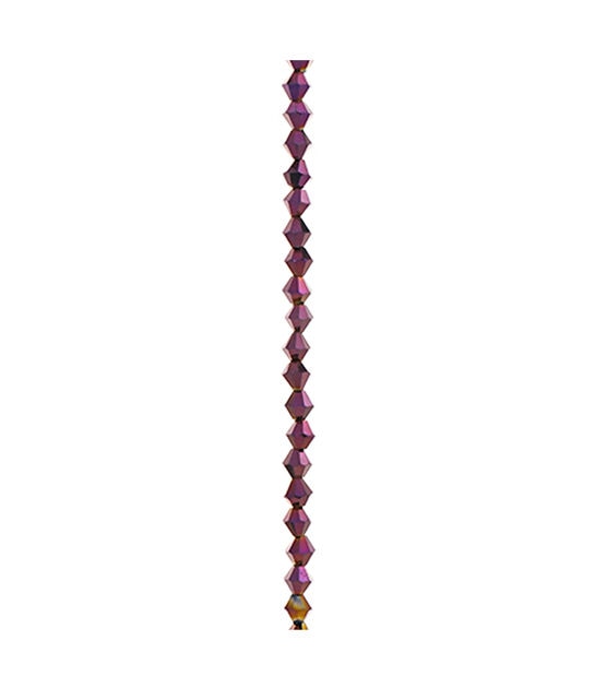 7" x 4mm Metallic Purple Bicone Glass Bead Strand by hildie & jo, , hi-res, image 3