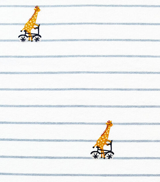 ABC Giraffe on Striped Nursery Flannel Fabric by Lil' POP!