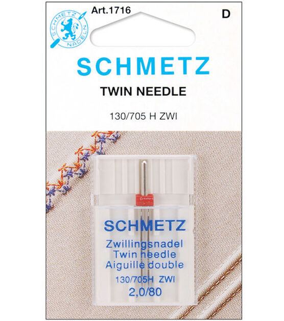 Schmetz Twin Machine Needle 1 pk Size 2.0 12/80