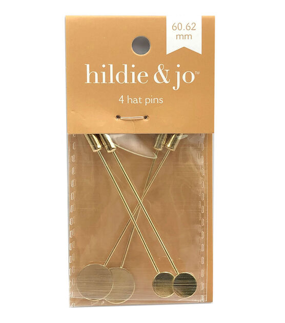 61mm Gold Hat Pins 4pk by hildie & jo