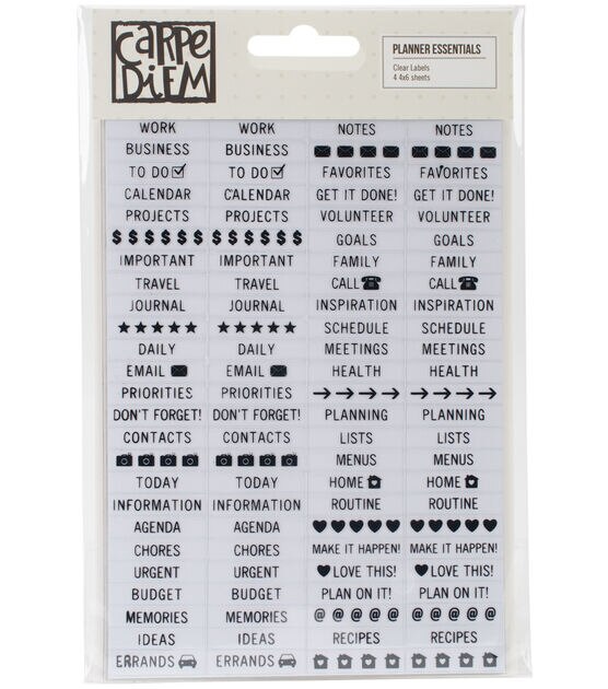 Planner Essentials Clear Stickers 4"X6" Labels