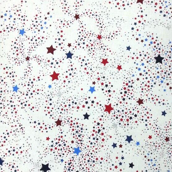 Holiday Pow Stars Glitter Cotton Fabric