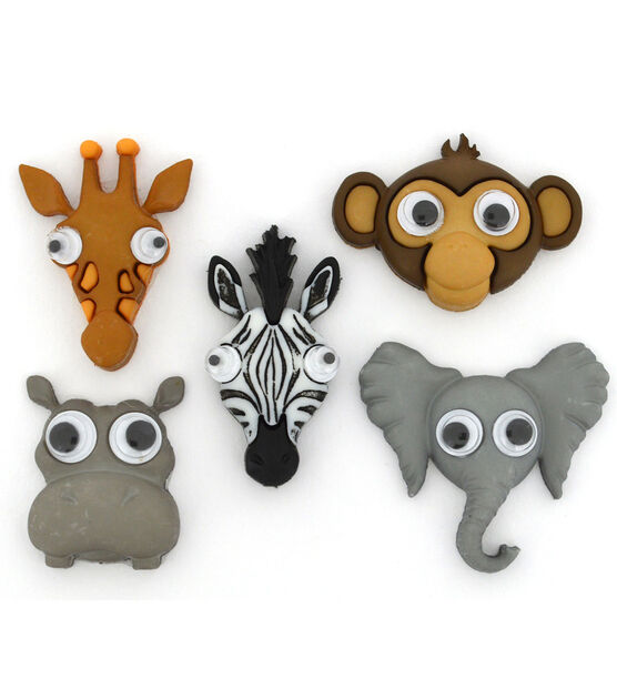 Dress It Up 5ct Animal Life's A Zoo Novelty Buttons