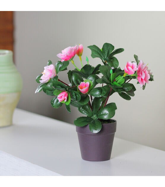 Northlight 8" Pink Blooming Potted Artificial Rose Plant, , hi-res, image 3