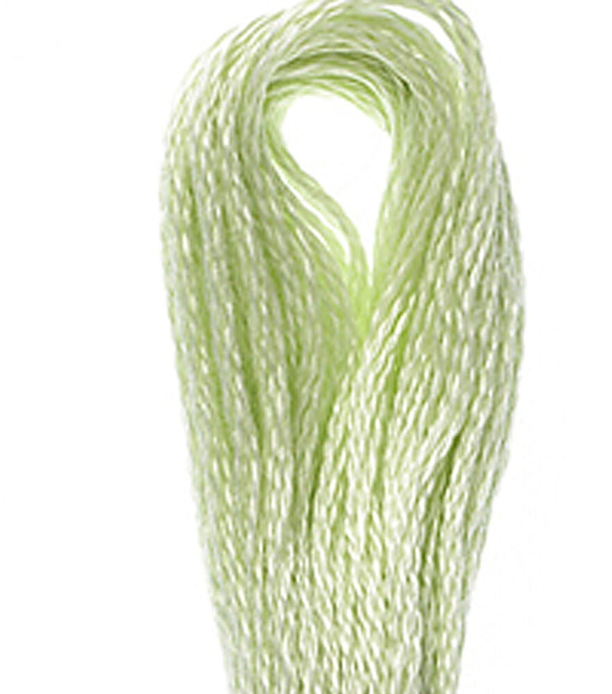 DMC 8.7yd Yellows 6 Strand Cotton Embroidery Floss, 772 Very Light Yellow Green, swatch, image 29