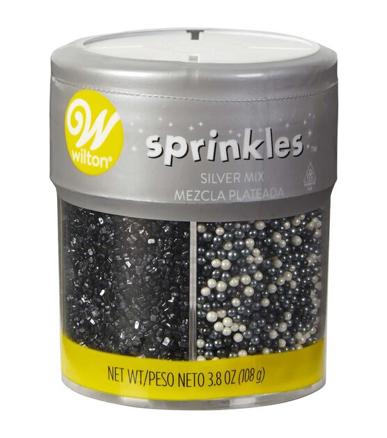 Wilton 3.8 oz Pearlized Sprinkles Mix Silver