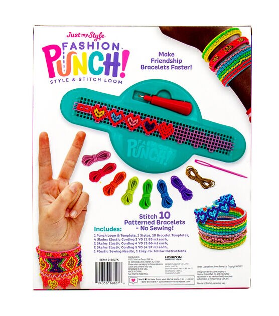 Just My Style 21pc Fashion Punch Style & Stitch Loom Jewelry Kit, , hi-res, image 3