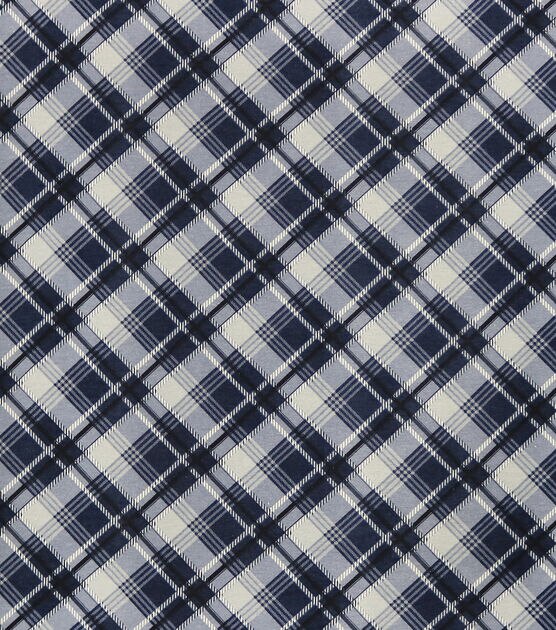 Blue Bias Plaid 108" Wide Flannel Fabric