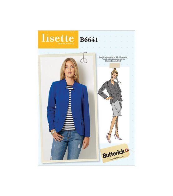 Butterick B6641 Size 6 to 14 Misses Jacket Sewing Pattern