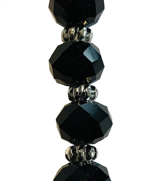 7" Black & Silver Glass Bead Strand by hildie & jo, , hi-res, image 2