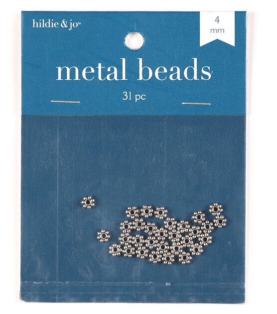 4mm Antique Silver Cast Metal Flower Spacer Beads 31pc by hildie & jo