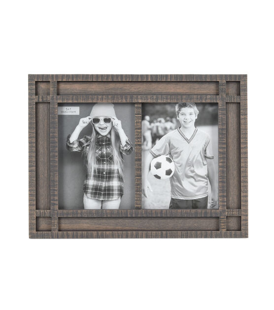 5" x 7" Gray Wood 2 Picture Wall & Tabletop Picture Frame