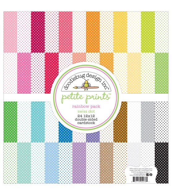 Doodlebug Petite Prints 24 pk Double-sided Cardstock Pack - Swiss Dots