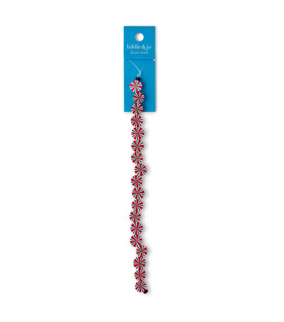 7" Peppermint Candy Plastic Strung Beads by hildie & jo, , hi-res, image 1