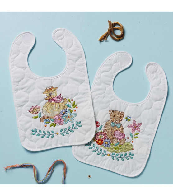 Bucilla 9 X14 Stamped Cross Stitch Bibs Kit Sweet Baby Joann