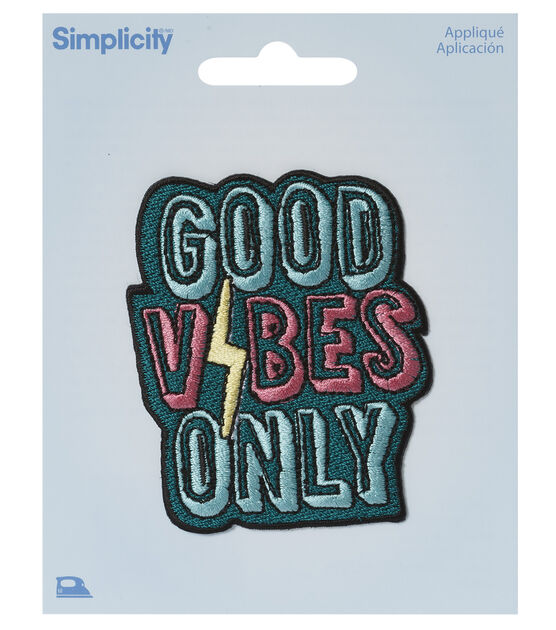 Simplicity 3" Good Vibes Only Iron On Patch