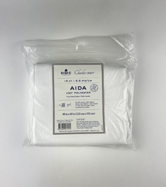 DMC Charles Craft 48" x 60" White Aida 14 Count Cross Stitch Fabric