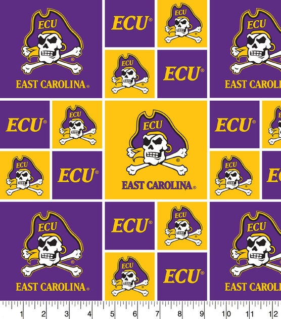 East Carolina University Pirates Cotton Fabric Block