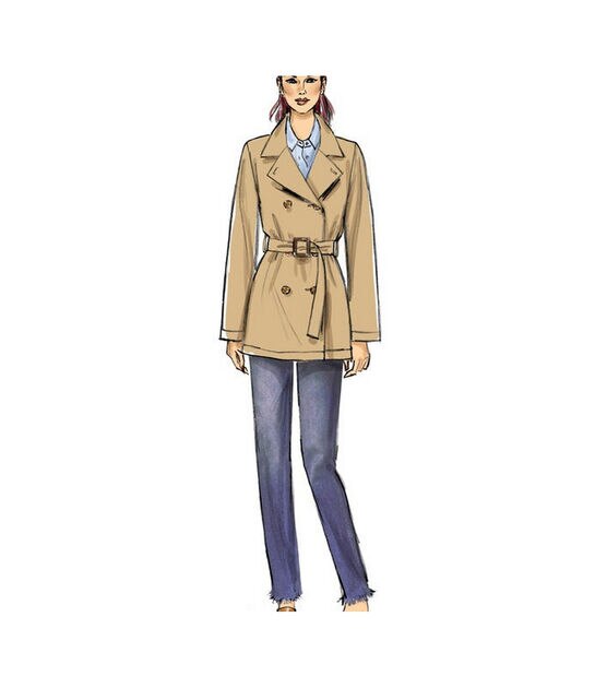 Vogue V9367 Size XS to M Misses Coat & Belt Sewing Pattern, , hi-res, image 3