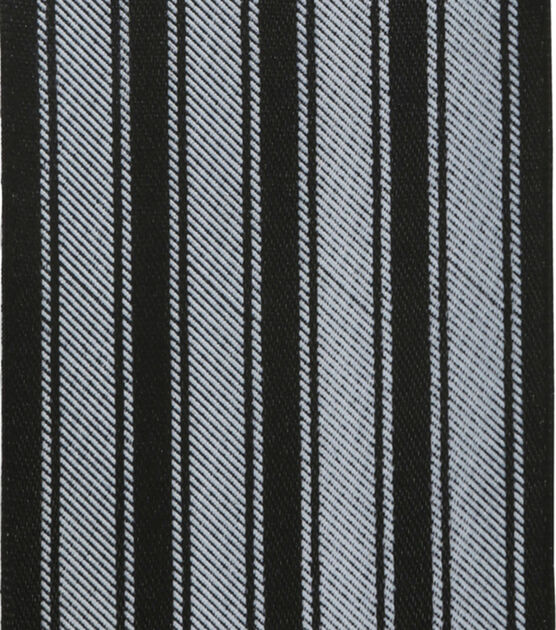 Offray 2.25" Black Stripe Ribbon, , hi-res, image 2