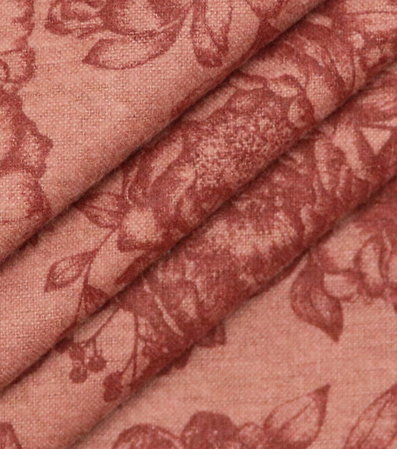 Large Tonal Floral Red 108" Wide Flannel Fabric, , hi-res, image 2