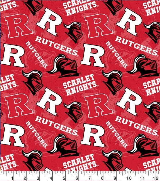 Rutgers University Scarlet Knights Cotton Fabric Tone on Tone