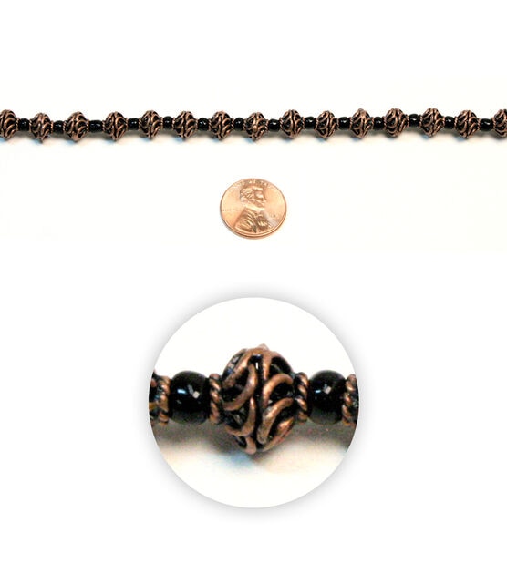 Copper & Black Spiral Metal Beads by hildie & jo
