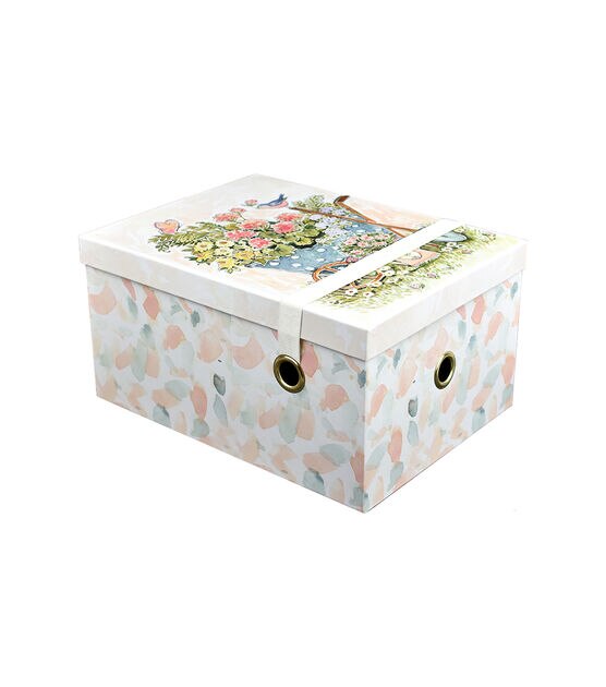 14" Joyful Floral Rectangle Box With Elastic Strap by Place & Time