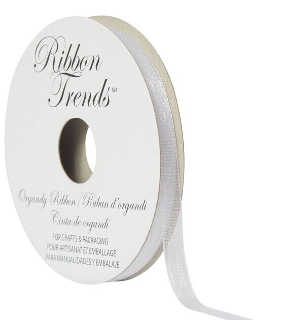 Ribbon Trends Organdy Ribbon 1/4'' White Solid