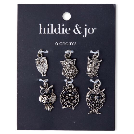 6pk Silver Owl Charms by hildie & jo