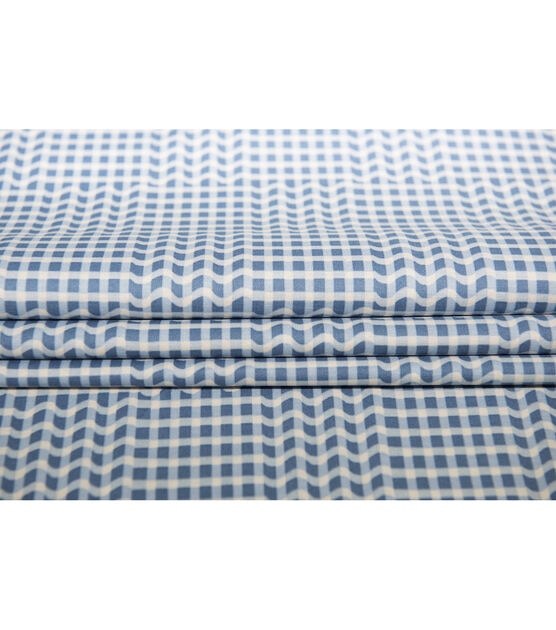 Blue Wavy Checks Quilt Cotton Fabric by Keepsake Calico, , hi-res, image 4