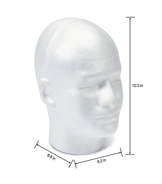 FloraCraft 10" White SmoothFoM Foam Male Head, , hi-res, image 2