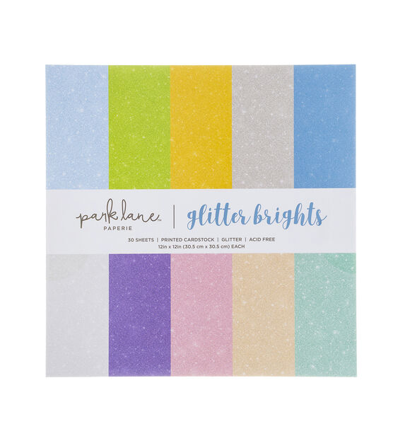38 Sheet 12" x 12" Bright Glitter Cardstock Paper Pack by Park Lane