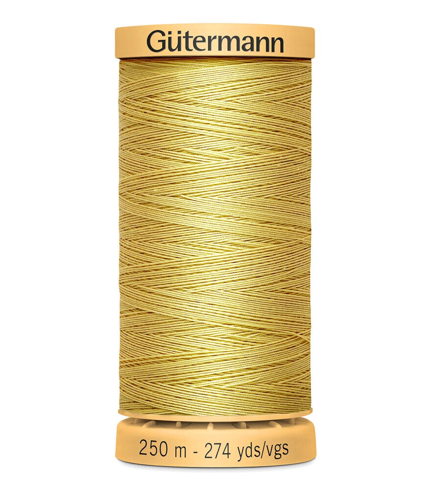 Gutermann Natural Cotton Thread 250M, 1600 Yellow, swatch